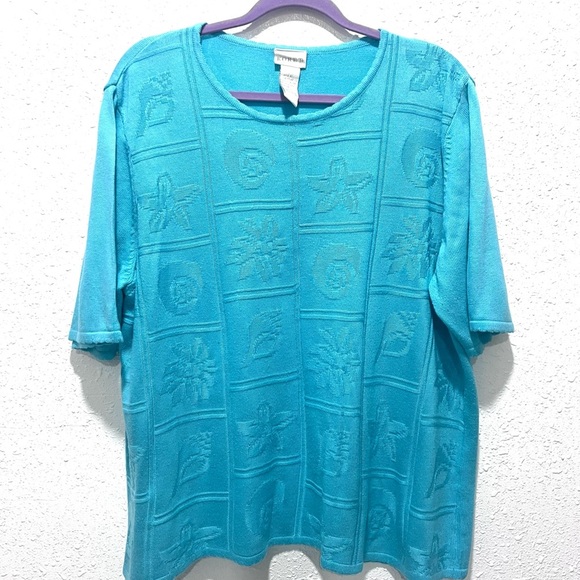 Koret Blue Boxy Relaxed Short Sleeve Tee 2X - Picture 4 of 7